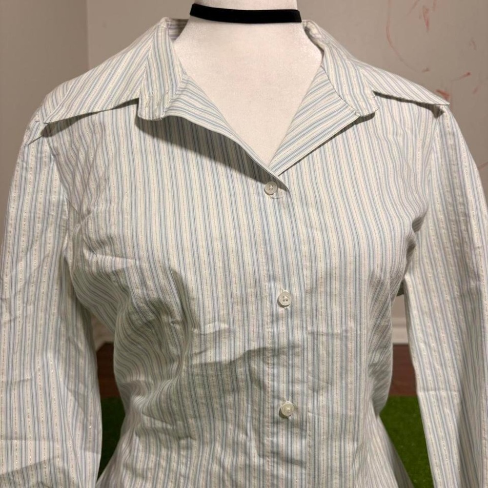 Vintage Y2K Antonio Melani Button Up Dagger Collar Business Casual Womens Size M - Picture 2 of 7